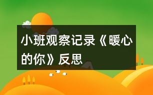 小班觀察記錄《暖心的你》反思