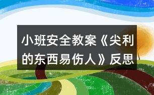 小班安全教案《尖利的東西易傷人》反思