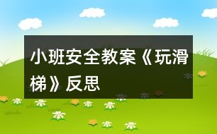 小班安全教案《玩滑梯》反思