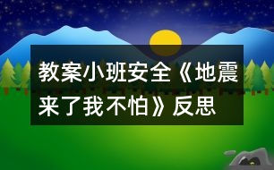 教案小班安全《地震來了我不怕》反思