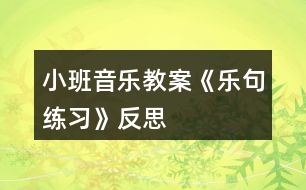 小班音樂(lè)教案《樂(lè)句練習(xí)》反思