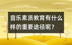 音樂(lè)素質(zhì)教育有什么樣的重要途徑呢？