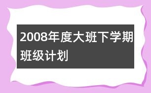 2008年度大班下學(xué)期班級(jí)計(jì)劃