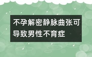 不孕解密：靜脈曲張可導致男性不育癥