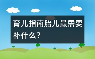 育兒指南：胎兒最需要"補"什么？