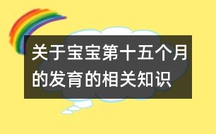 關(guān)于寶寶第十五個月的發(fā)育的相關(guān)知識