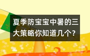 夏季防寶寶中暑的三大策略你知道幾個(gè)？