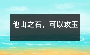 他山之石，可以攻玉