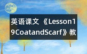 英語課文 《Lesson19CoatandScarf》教案 教學(xué)資料 教學(xué)設(shè)計