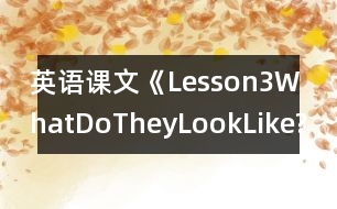 英語課文《Lesson3：WhatDoTheyLookLike?》教學(xué)設(shè)計(jì)