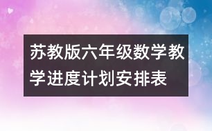 蘇教版六年級(jí)數(shù)學(xué)教學(xué)進(jìn)度計(jì)劃安排表