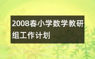 2008春小學數(shù)學教研組工作計劃