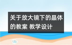 關(guān)于放大鏡下的晶體的教案 教學設計  新教科版六年級下冊科學教案