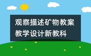 觀察、描述礦物教案 教學設計—新教科版四年級下冊科學教案