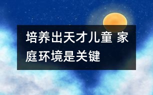 培養(yǎng)出天才兒童 家庭環(huán)境是關鍵