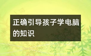 正確引導(dǎo)孩子學(xué)電腦的知識