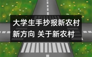 大學生手抄報新農(nóng)村新方向 關于新農(nóng)村的手抄報