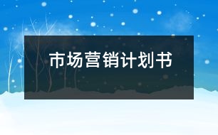 市場營銷計劃書