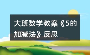 大班數(shù)學教案《5的加減法》反思