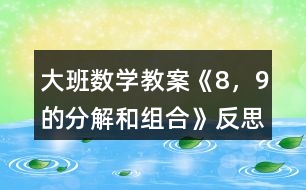 大班數學教案《8，9的分解和組合》反思