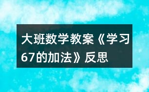 大班數(shù)學(xué)教案《學(xué)習(xí)6、7的加法》反思