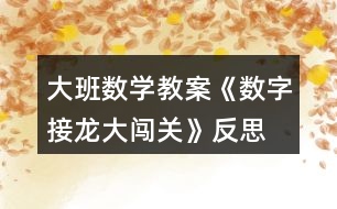 大班數(shù)學教案《數(shù)字接龍大闖關》反思