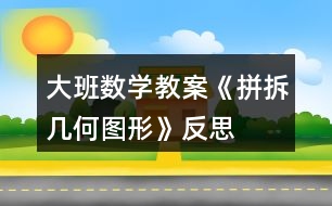 大班數(shù)學(xué)教案《拼拆幾何圖形》反思