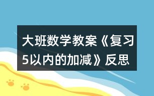 大班數(shù)學教案《復習5以內(nèi)的加減》反思