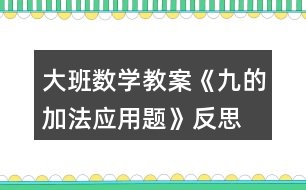 大班數(shù)學(xué)教案《九的加法應(yīng)用題》反思