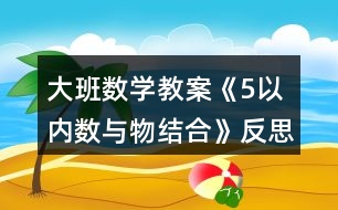 大班數(shù)學(xué)教案《5以?xún)?nèi)數(shù)與物結(jié)合》反思