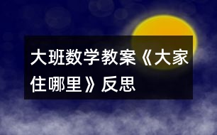 大班數學教案《大家住哪里》反思