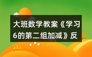 大班數學教案《學習6的第二組加減》反思