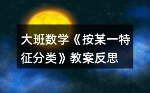 大班數(shù)學《按某一特征分類》教案反思