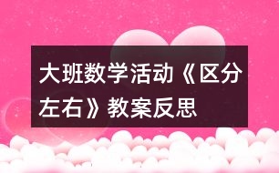 大班數(shù)學活動《區(qū)分左右》教案反思