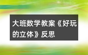 大班數(shù)學(xué)教案《好玩的立體》反思