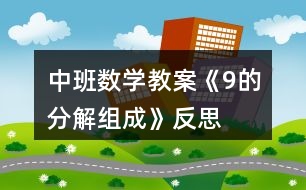 中班數(shù)學(xué)教案《9的分解組成》反思