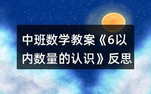 中班數(shù)學(xué)教案《6以內(nèi)數(shù)量的認識》反思