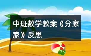 中班數(shù)學教案《分家家》反思