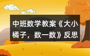 中班數(shù)學教案《大小橘子，數(shù)一數(shù)》反思