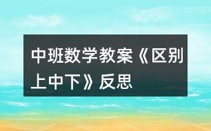 中班數(shù)學(xué)教案《區(qū)別上、中、下》反思