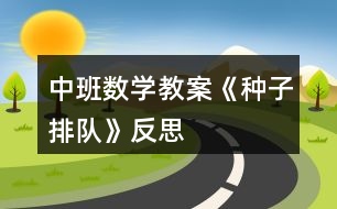 中班數(shù)學教案《種子排隊》反思