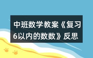 中班數(shù)學(xué)教案《復(fù)習(xí)6以內(nèi)的數(shù)數(shù)》反思