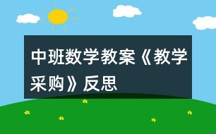 中班數(shù)學教案《教學采購》反思