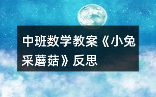 中班數(shù)學教案《小兔采蘑菇》反思