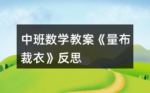 中班數(shù)學教案《量布裁衣》反思