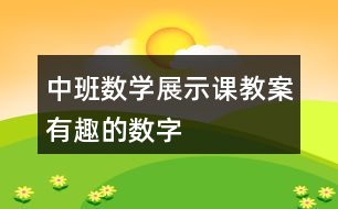 中班數學展示課教案——有趣的數字