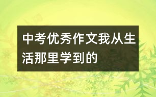 中考優(yōu)秀作文：我從生活那里學(xué)到的