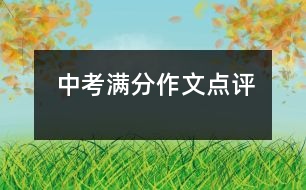 中考滿分作文點(diǎn)評