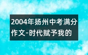 2004年揚(yáng)州中考滿分作文-時(shí)代賦予我的天空1