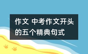 作文 中考作文開頭的五個(gè)精典句式